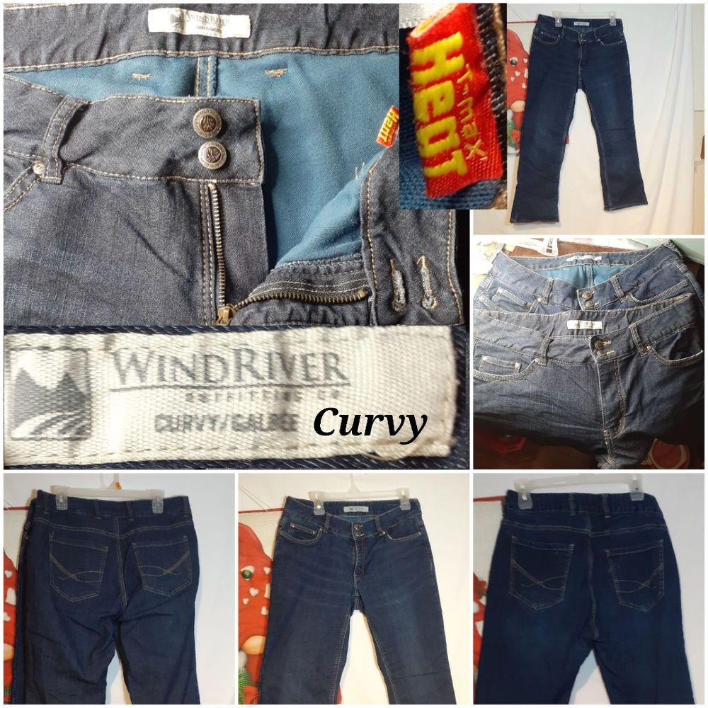 TWO Pairs Women's Insulated Wind River Curvy Jeans T-Max Heat